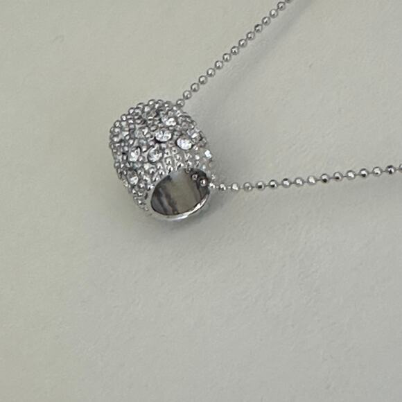 NWT! Faceted Crystal Sliding Pendant On A Silver Chain Lobster Claw Closure K105 - Picture 4 of 14